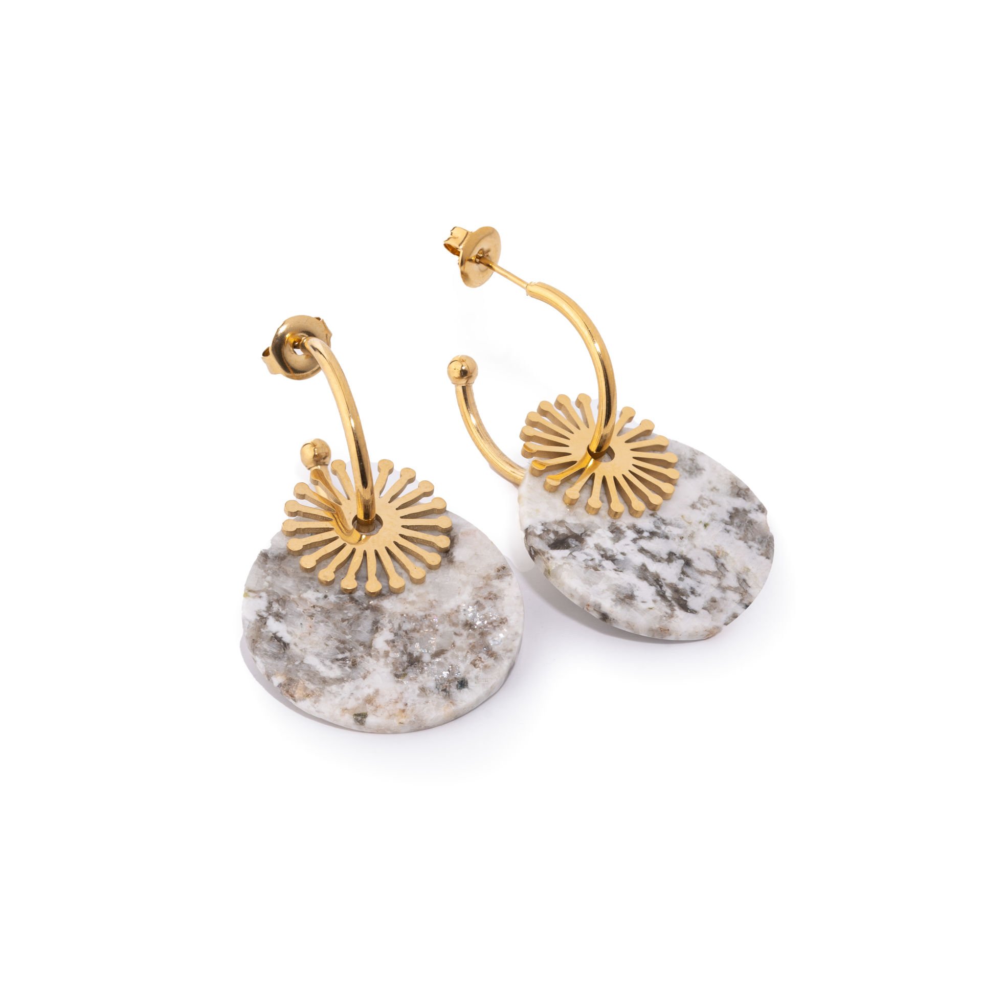 Maki Doğal Taşlı Çelik Kadın Küpe